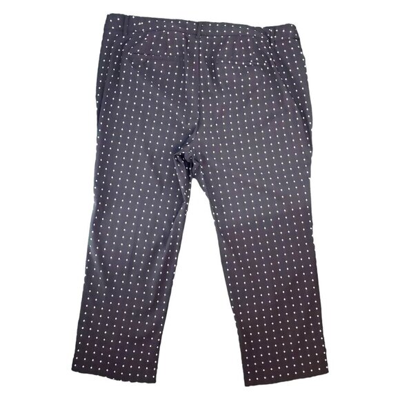 Lane Bryant Ankle Dress Career Pant Polka Dot Stretch Pockets B&W Plus Sz 26P - Picture 8 of 12